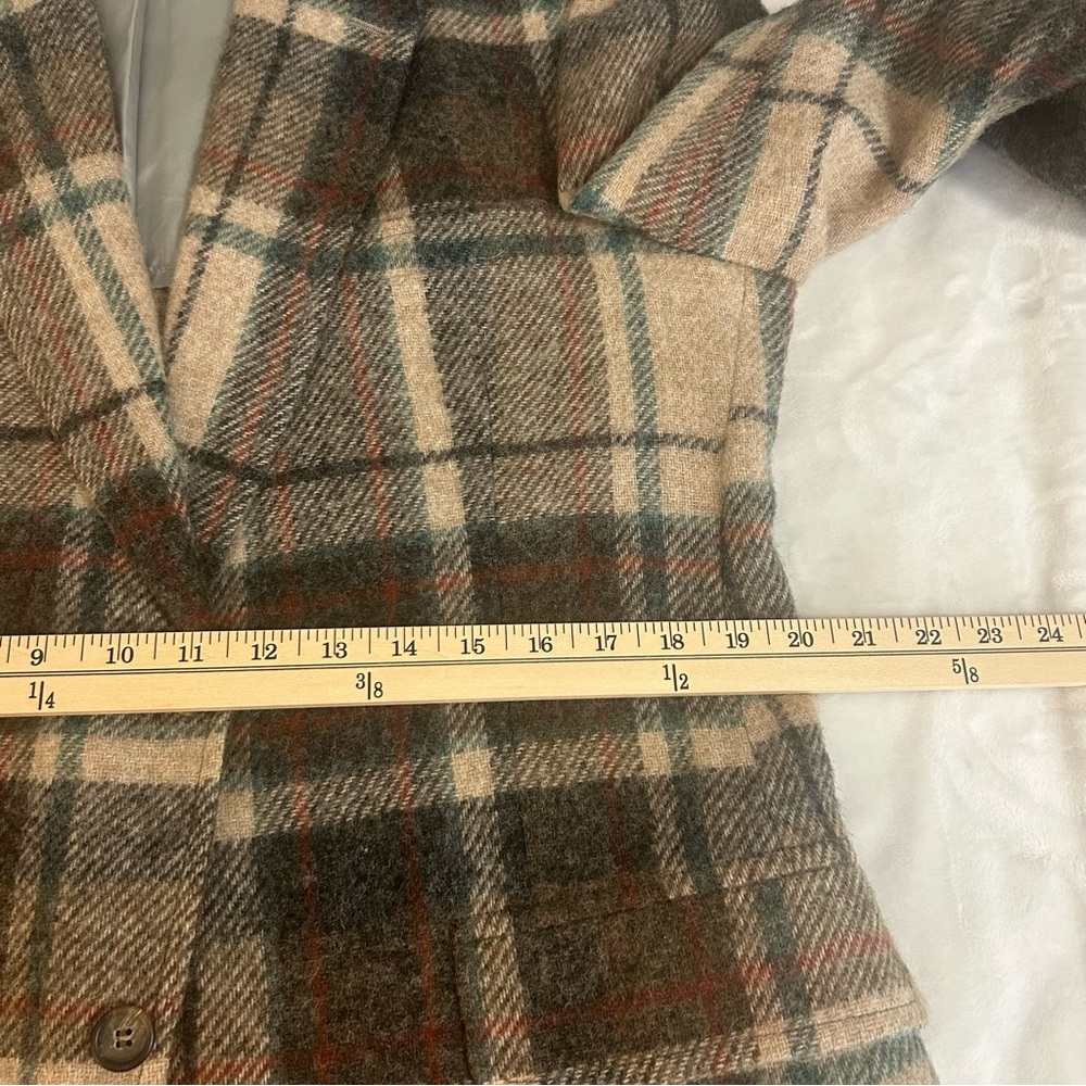 Vintage 80s Lands End Charter Collection Wool Plaid Sport Coat 43L Preppy - Picture 8 of 13